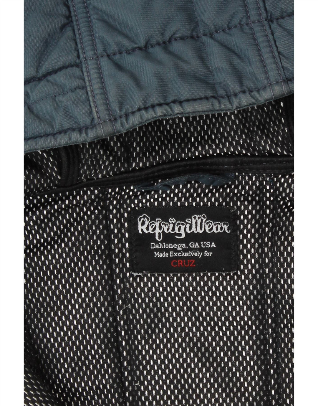 REFRIGIWEAR Womens Cruz Bomber Jacket UK 14 Medium Navy Blue Colourblock Vintage Refrigiwear and Second-Hand Refrigiwear from Messina Hembry 
