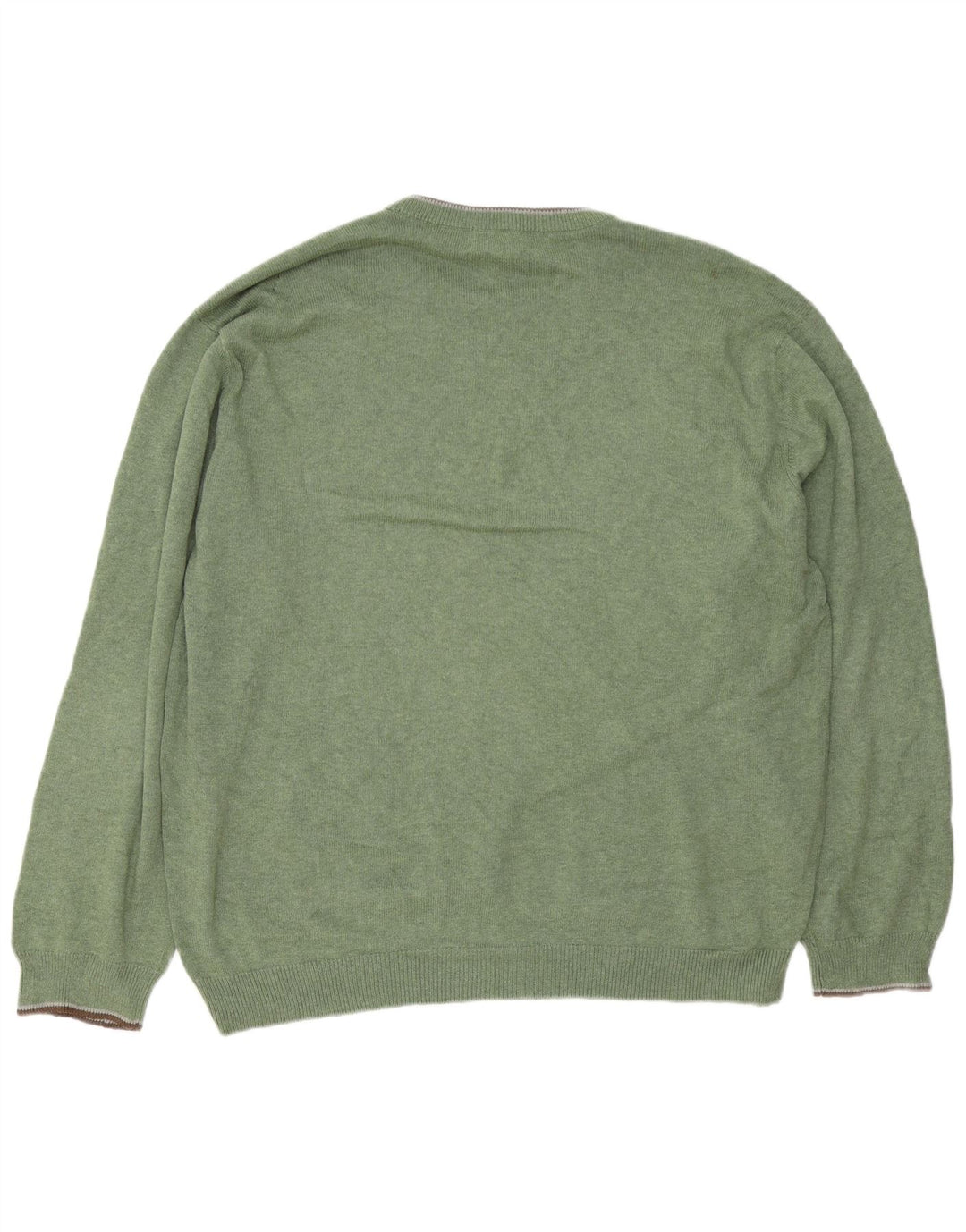 Chaps - Jersey de cuello redondo para hombre, ajuste regular, talla 2XL, algodón verde