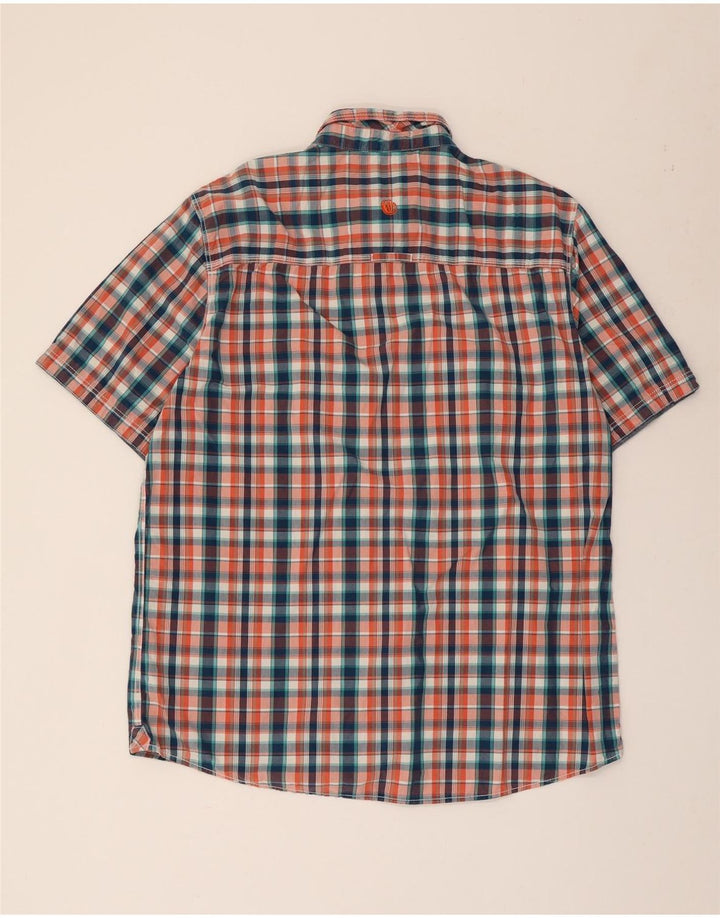 FAT FACE Camisa de manga corta de corte clásico para hombre XL Algodón a cuadros multicolor