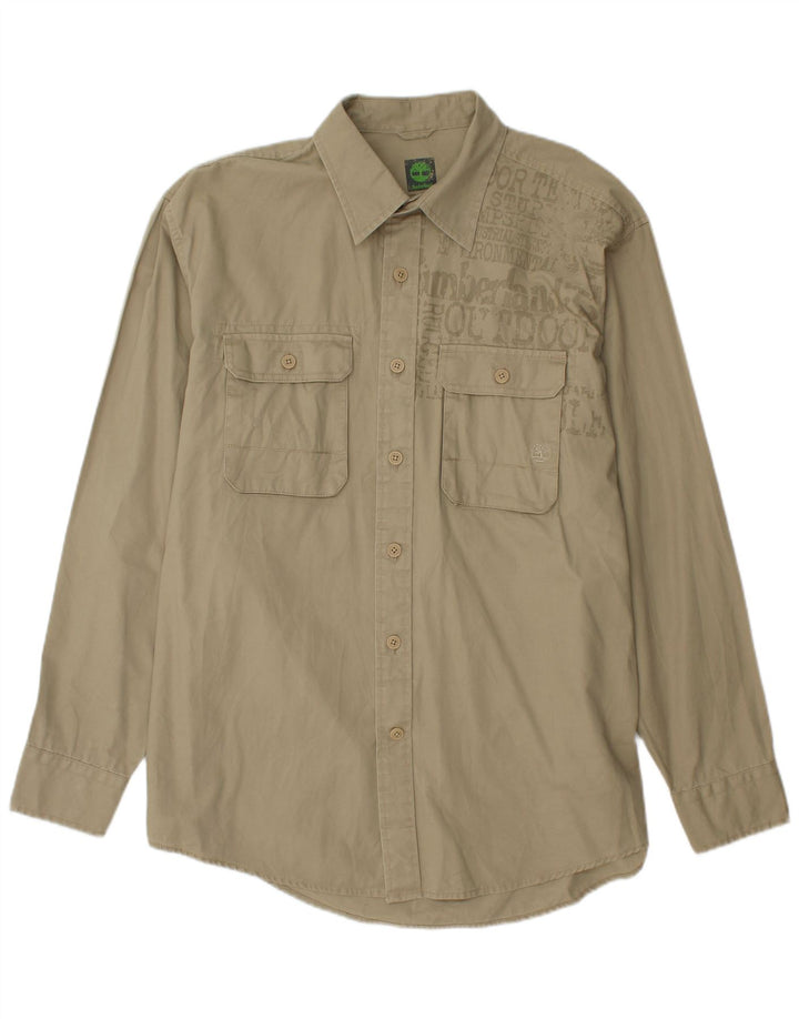 TIMBERLAND Camisa gráfica para hombre de algodón caqui grande