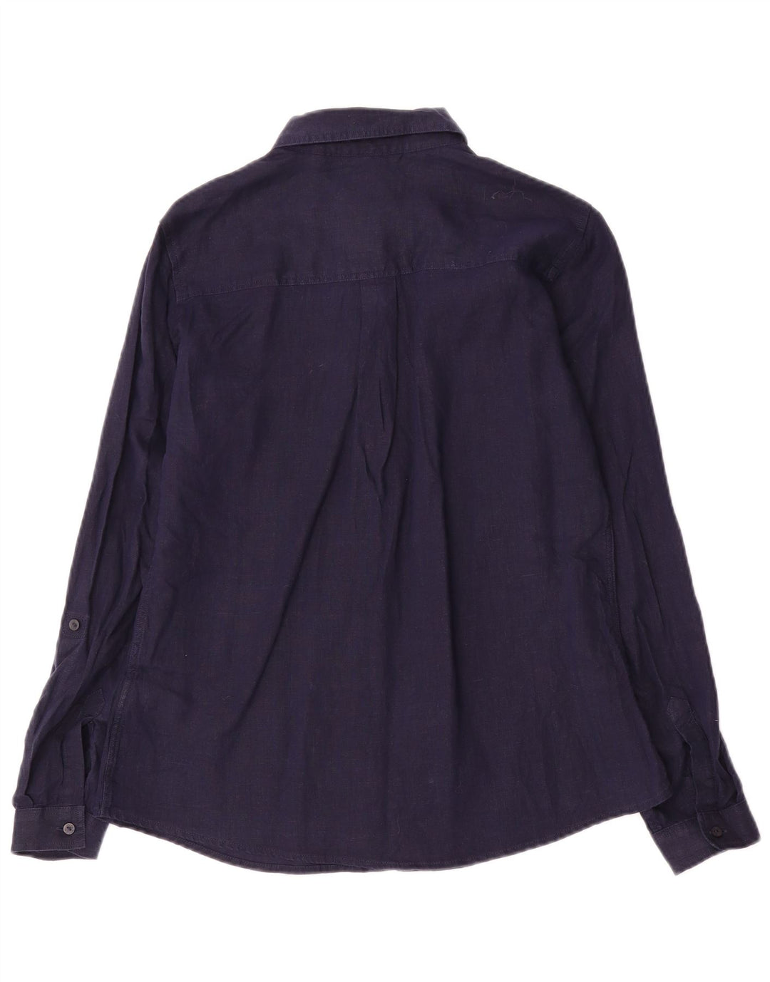 Marks & Spencer Camisa para mujer UK 10 Small Lino azul marino