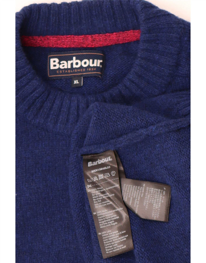 Barbour Jersey De Cuello Redondo Para Hombre XL Lana Azul