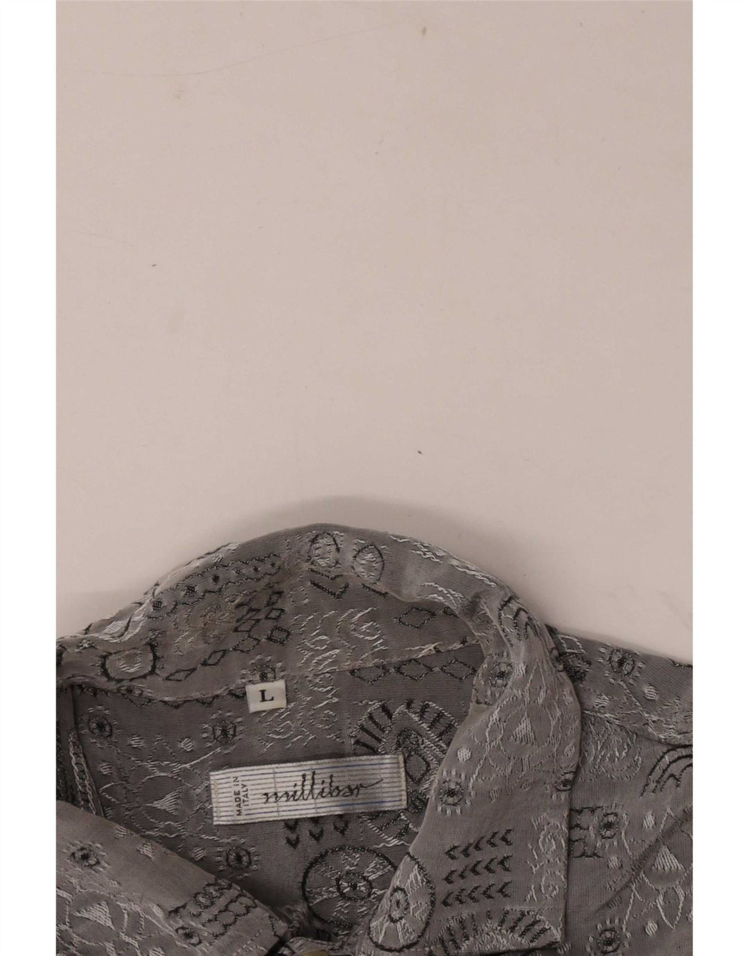 Millibar Camisa de manga corta para hombre grande gris geométrico