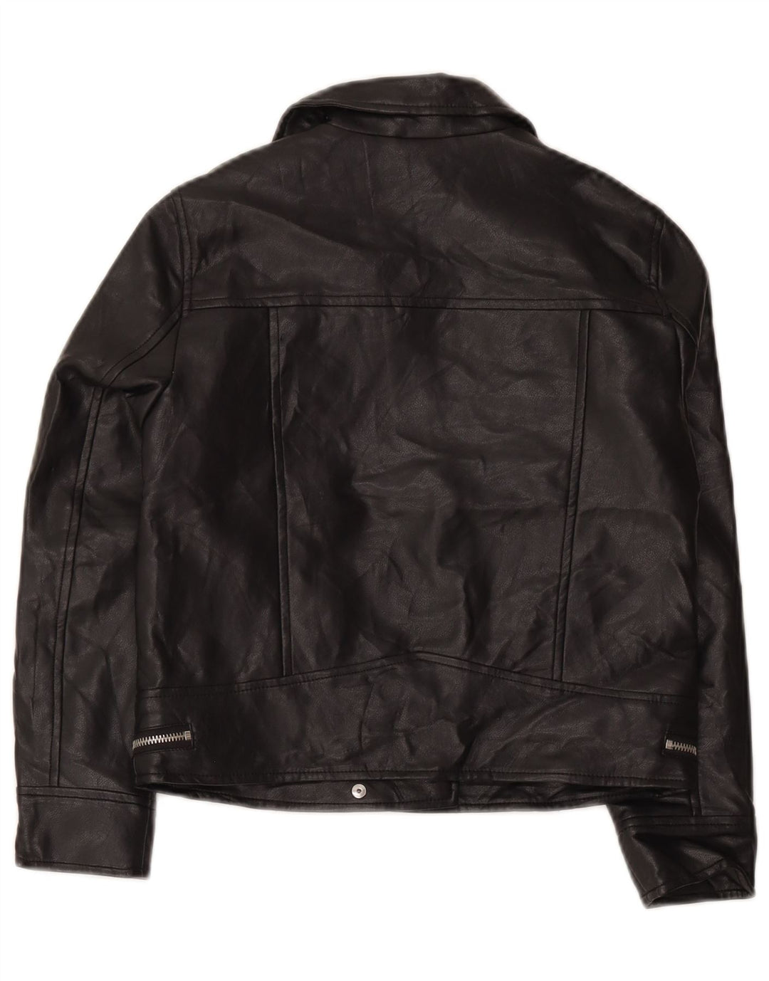 Zara Chaqueta Biker Niña Piel Sintética 9-10 Años Negro Poliéster