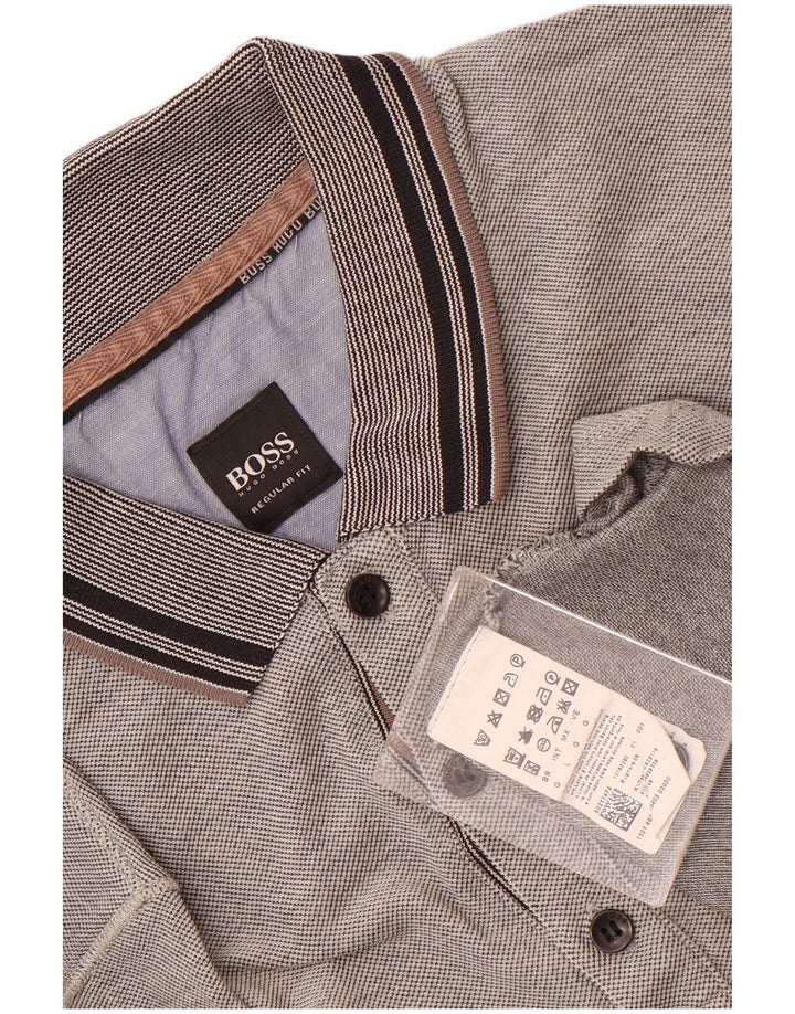 Hugo Boss Polo de corte regular para hombre de algodón gris grande