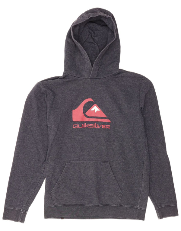 Quiksilver Sudadera con capucha gráfica para niños 15-16 años XL Azul marino Algodón