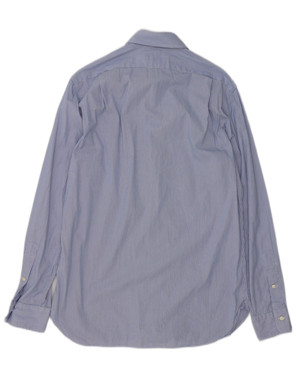 Polo Ralph Lauren Camisa para hombre Talla 39 15 1/2 Algodón a rayas azul medio