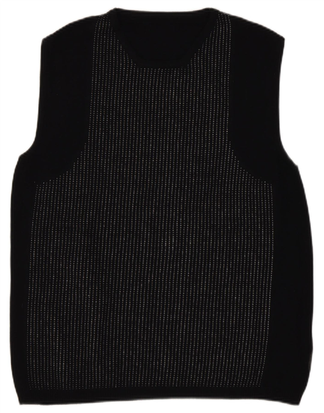Vintage mujer chaleco camiseta sin mangas Reino Unido 14 grande negro