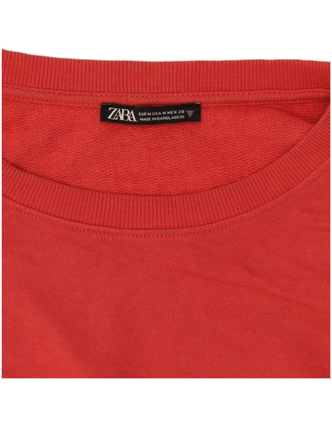 ZARA Mujer Crop Sudadera Jumper UK 44 Mediano Rojo