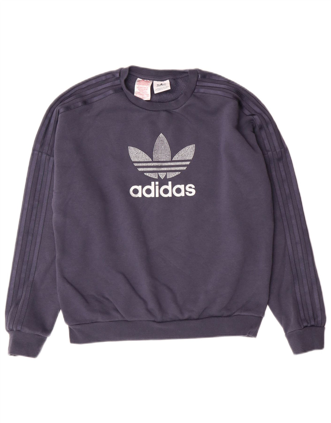 ADIDAS Sudadera gráfica para mujer Jumper UK 12 Medium Azul marino Algodón