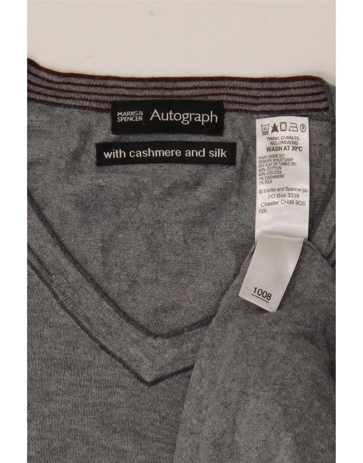 Marks & Spencer Camiseta Autograph para hombre de manga larga de algodón gris medio