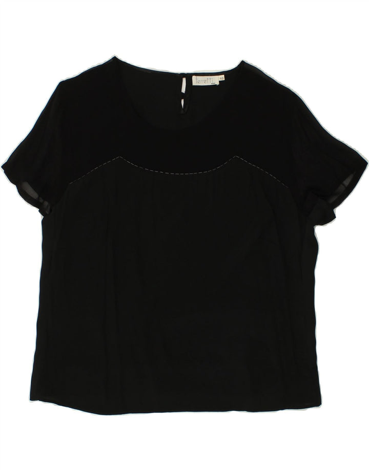VINTAGE Womens Blouse Top IT 48 XL  Black | Vintage Vintage | Thrift | Second-Hand Vintage | Used Clothing | Messina Hembry 