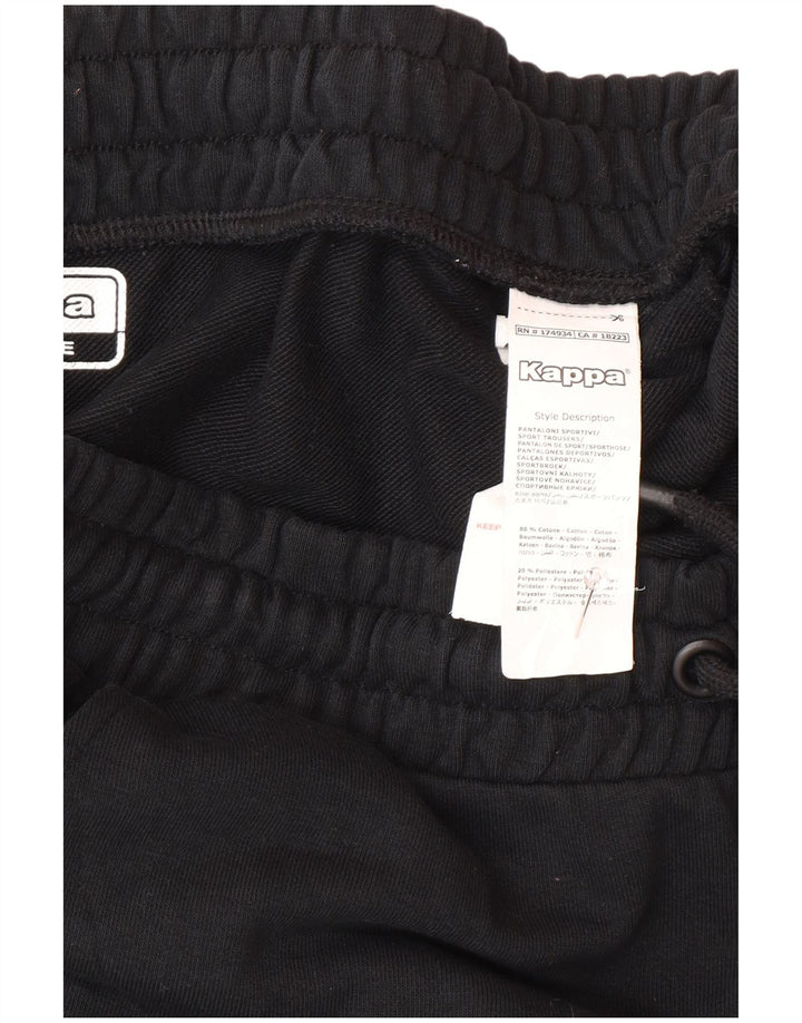 Kappa Hombre Pantalones De Chándal Joggers Large Negro Algodón