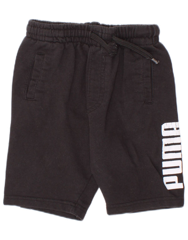 Puma Pantalones cortos deportivos gráficos para niños 4-5 años Algodón negro