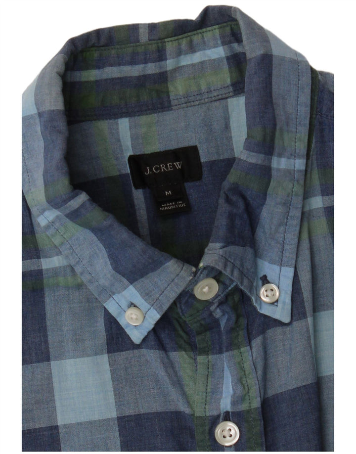 J. CREW Camisa de manga corta para hombre a cuadros azul marino mediano