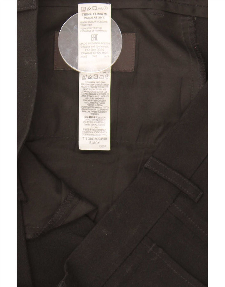 Marks & Spencer Pantalones chinos ajustados para hombre W34 L33 Poliéster negro
