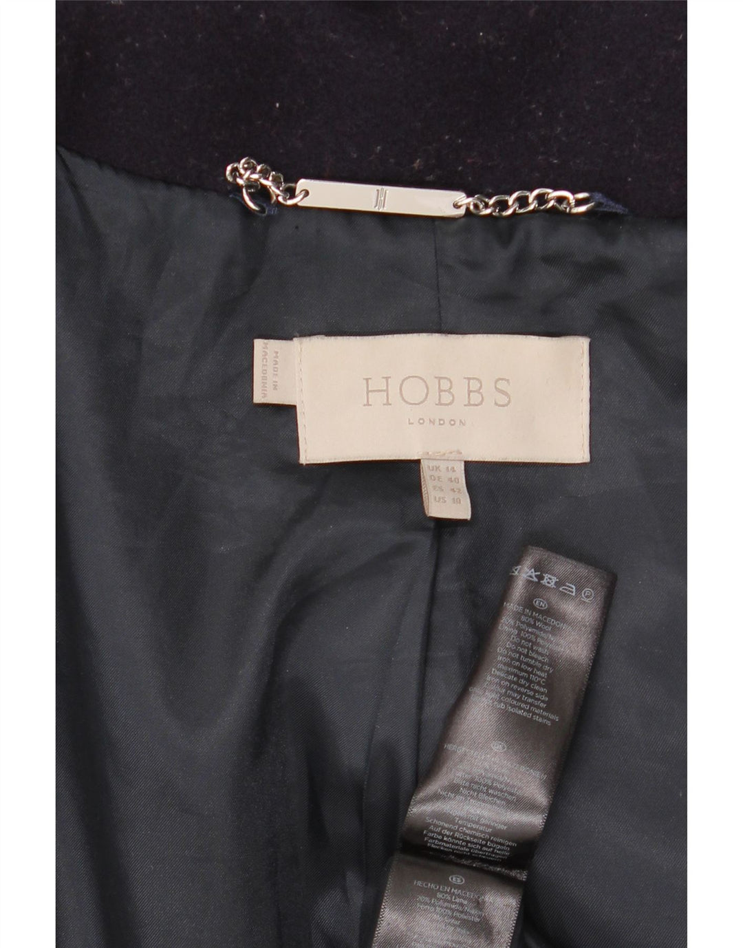 Hobbs Abrigo para mujer UK 14 Grande Lana Púrpura