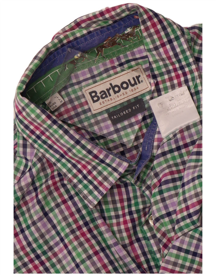 Barbour Camisa Entallada De Algodón Con Cuadros Multicolores Grandes Hombre