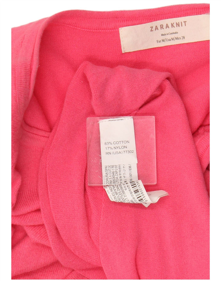 Zara Jersey oversize con cuello barco para mujer, talla 40, color rosa medio