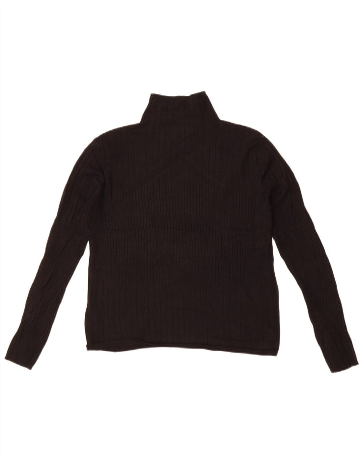 Marks & Spencer Jersey corto con cuello de tortuga para mujer, talla 40, talla M, color negro