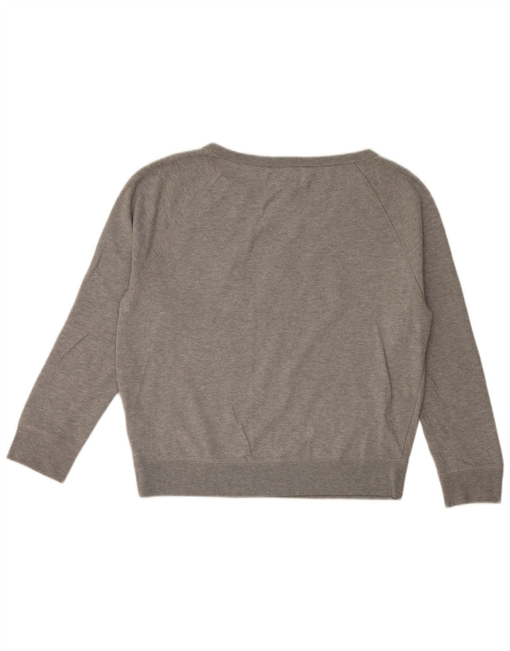 Gap Mujer Gráfico Sudadera De Gran Tamaño Jersey Reino Unido 10 Pequeño Algodón Gris
