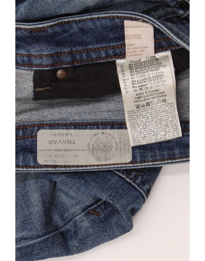 Diesel Hombre Thavar Slim Jeans W38 L34 Algodón Azul
