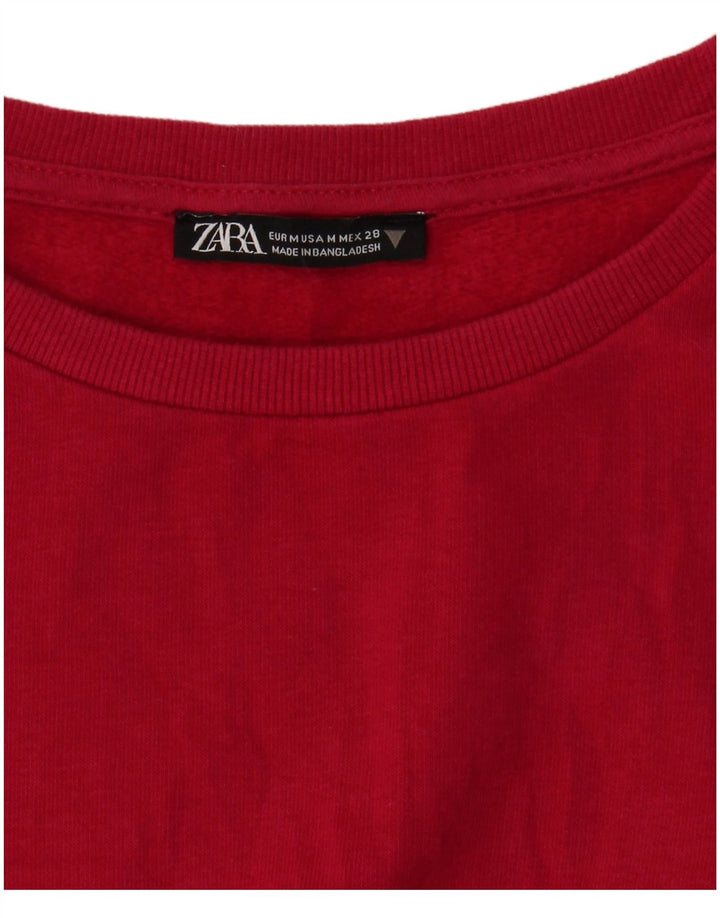 ZARA Womens Crop Top Long Sleeve UK 14 Medium Pink