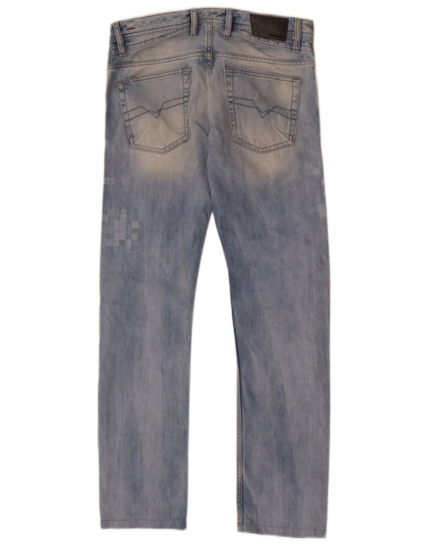 Diesel Hombre Shioner Vaqueros Ajustados Desgastados W30 L32 Algodón Azul