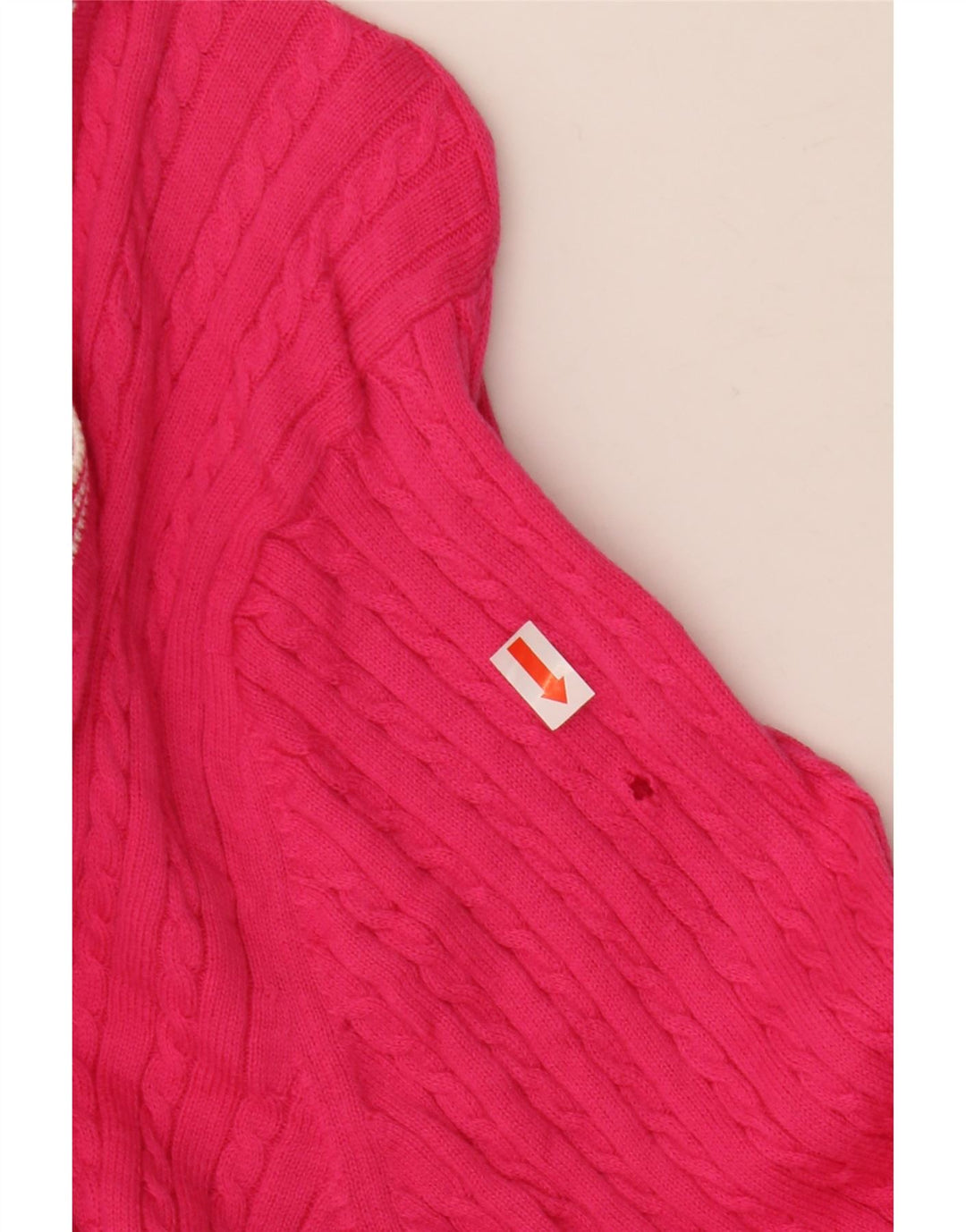 TOMMY HILFIGER Suéter tipo jersey con cuello barco para mujer UK 40 Grande Algodón rosa
