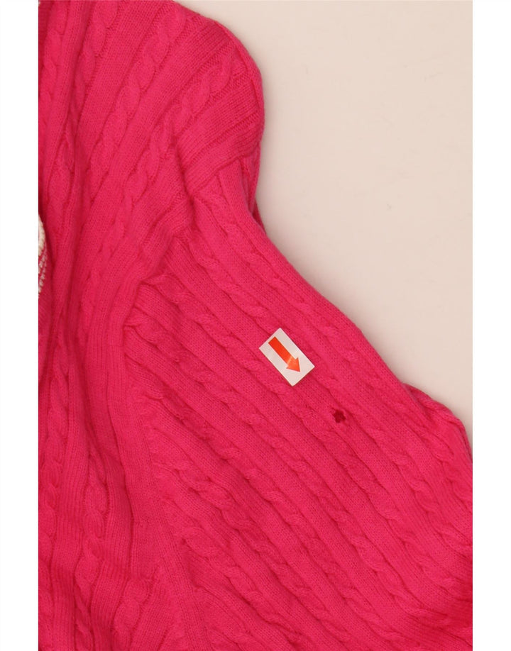 TOMMY HILFIGER Suéter tipo jersey con cuello barco para mujer UK 40 Grande Algodón rosa