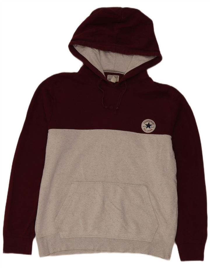 Converse - Sudadera con capucha para hombre, talla grande, color gris, algodón