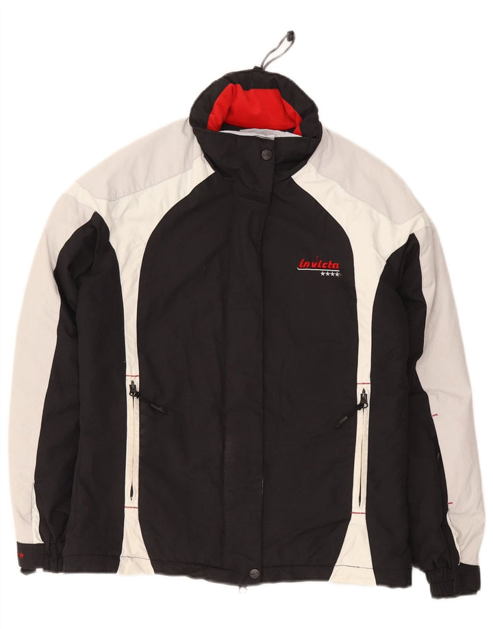 Chaqueta de esquí extragrande para mujer Invicta UK 6 XS Poliamida negra con bloques de color