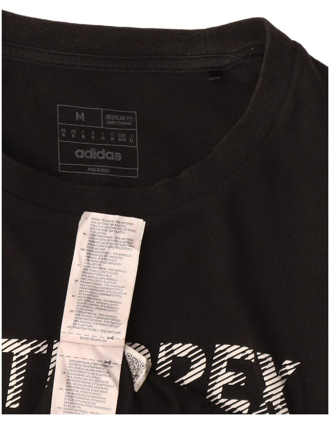 ADIDAS Camiseta gráfica Terrex Regular Fit para hombre Top Algodón negro mediano