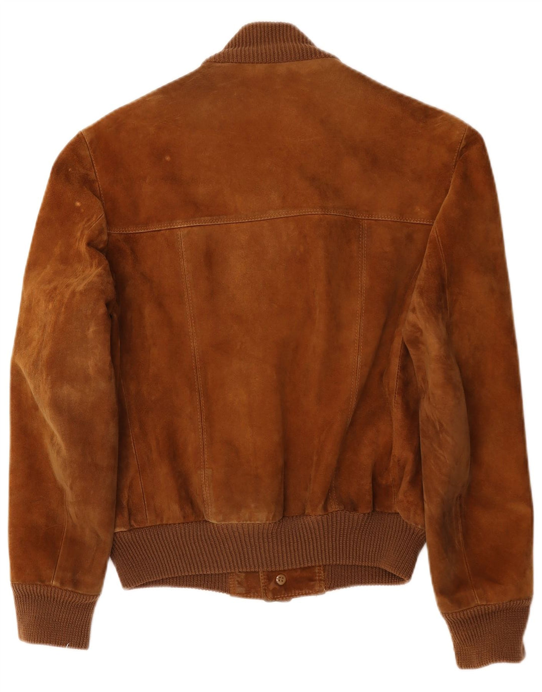 Vintage hombres ante bomber chaqueta Reino Unido 38 cuero marrón medio