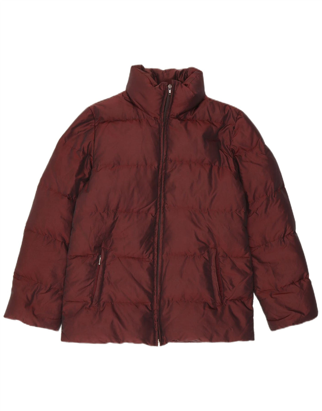 Zara Mujer Chaqueta Acolchada UK 44 Medium Borgoña