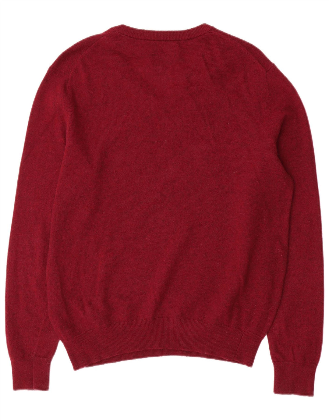 Gant Jersey con cuello en V de lana de cordero en color burdeos medio