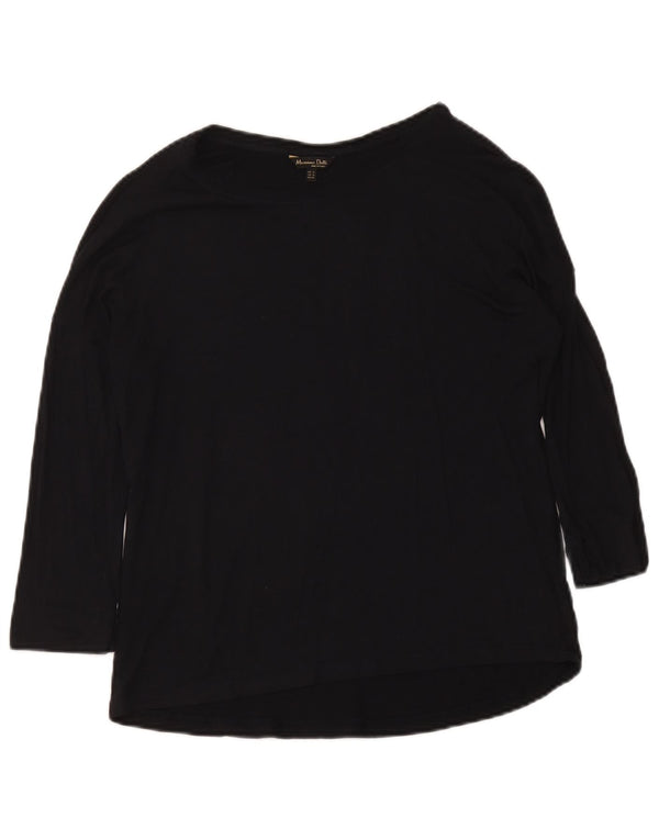 Massimo Dutti Top Mujer Manga 3/4 UK 42 Medium Negro