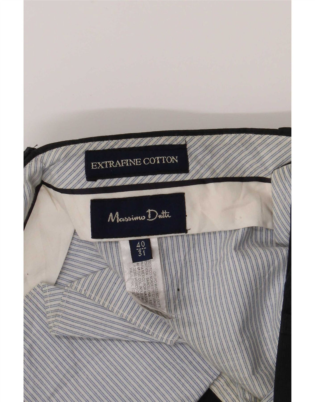 Massimo Dutti Pantalón Chino Regular Hombre Medium W31 L29 Azul Marino Algodón