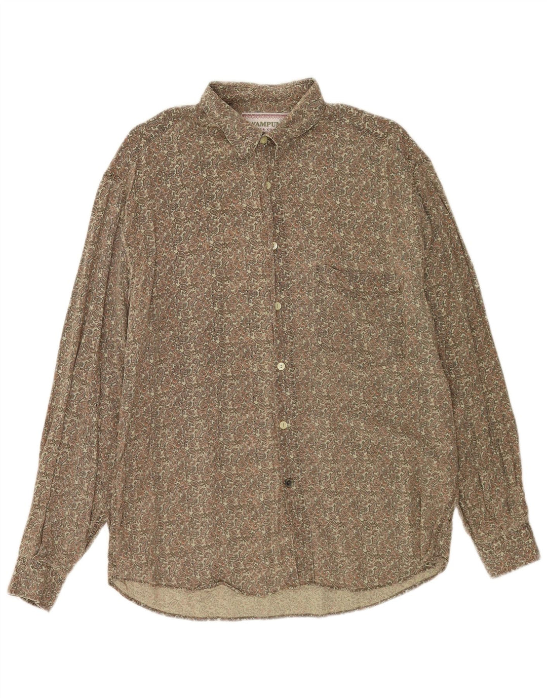 Camisa Wampum para hombre grande caqui Paisley
