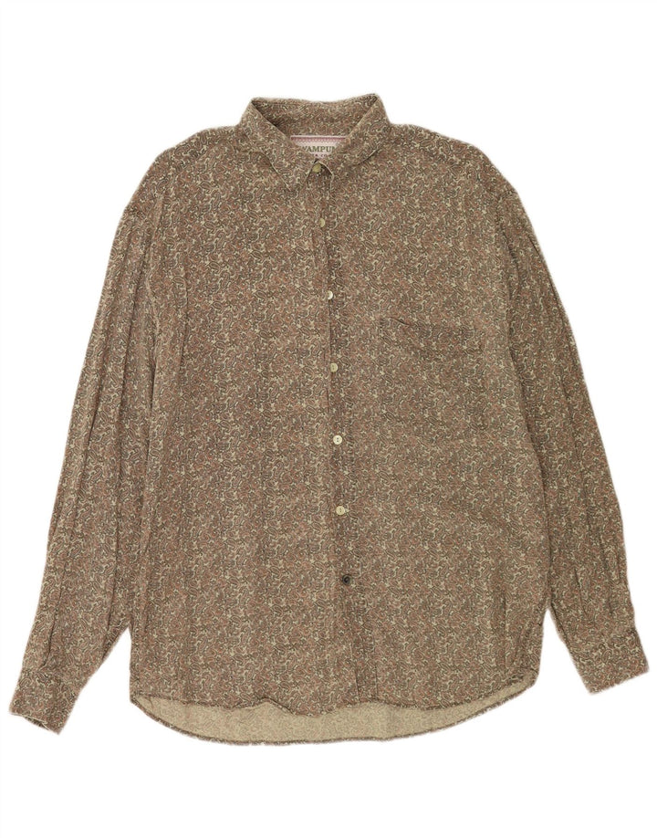 Camisa Wampum para hombre grande caqui Paisley