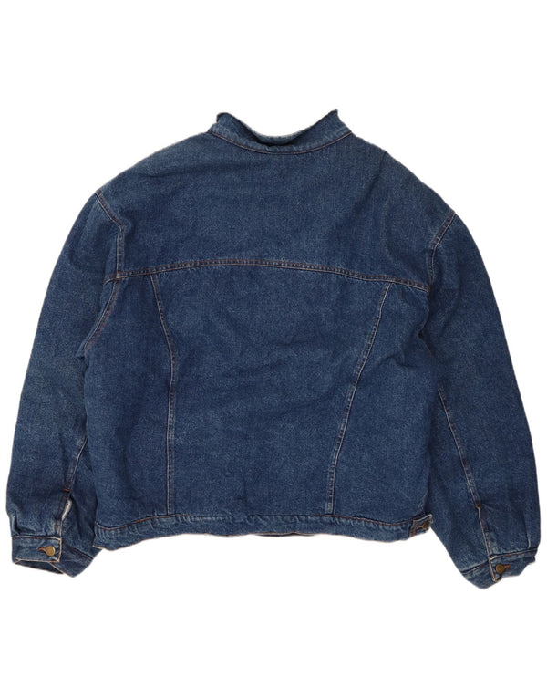 Vintage hombres Sherpa Regular Fit chaqueta de mezclilla Reino Unido 42 XL algodón azul