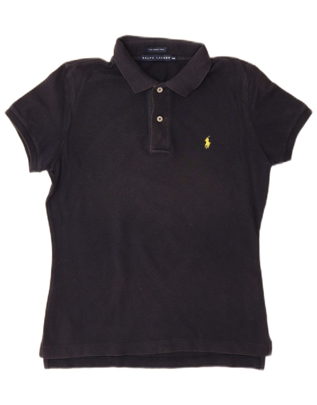RALPH LAUREN Polo ajustado para mujer Reino Unido 12 Algodón azul marino mediano