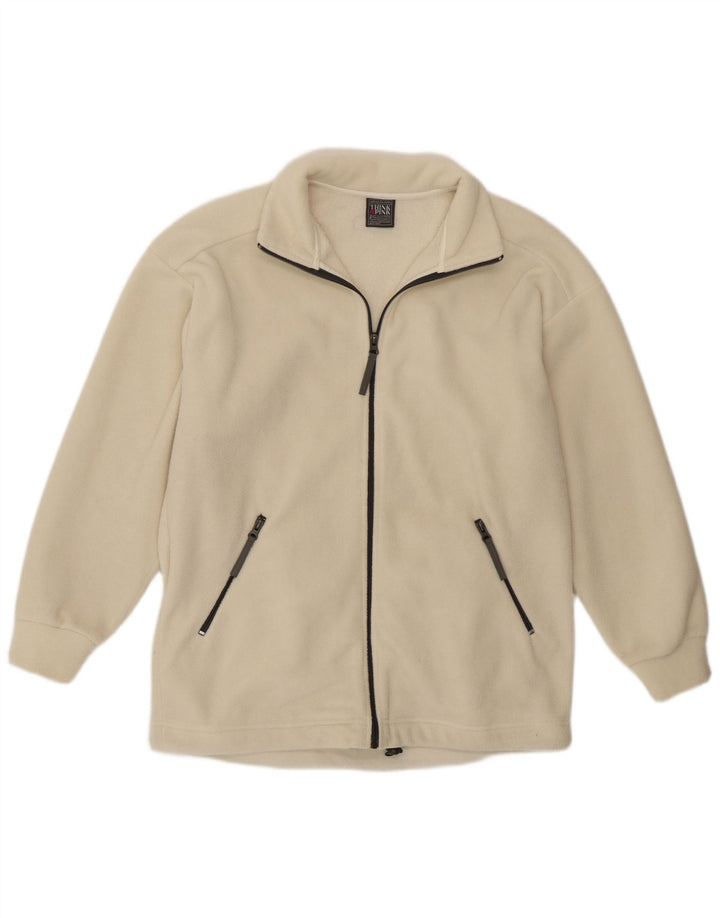Think Pink Chaqueta polar para mujer UK 46 Large White