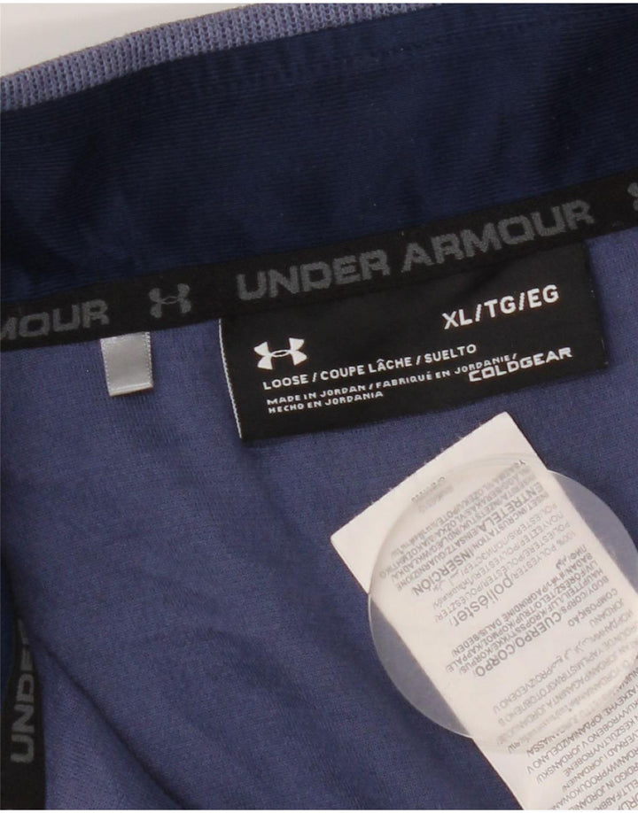 Under Armour Hombre Zip Neck Jersey Chándal Top XL Azul Marino Poliéster