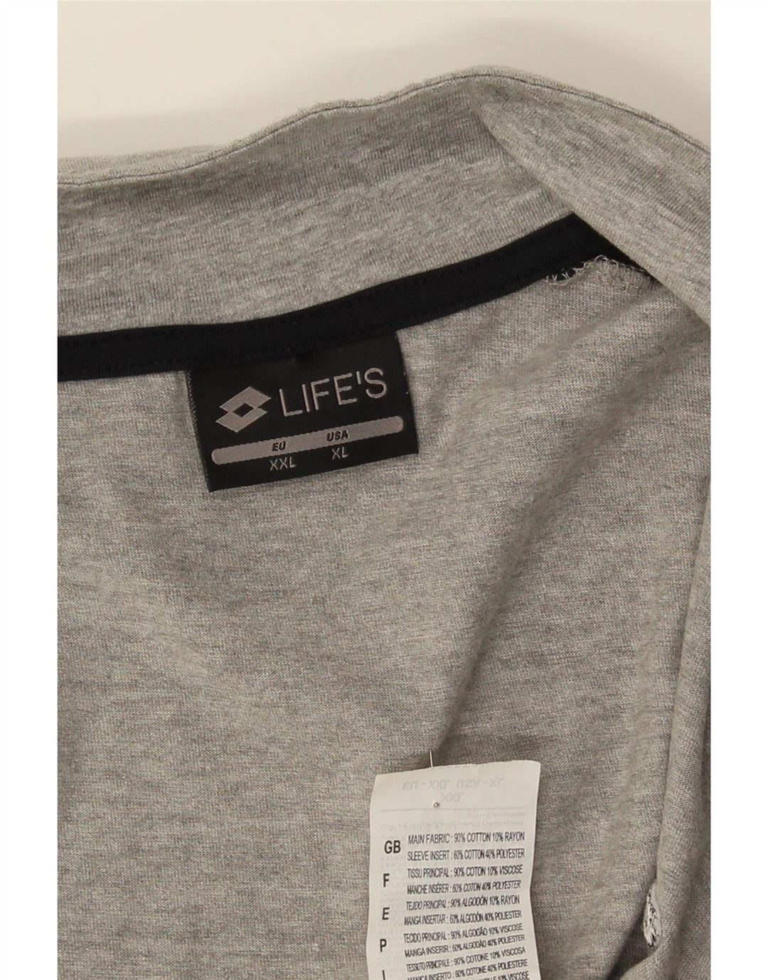 Lotto Hombre Chándal Top Chaqueta XL Gris Colorblock Algodón