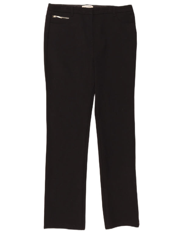 Marks & Spencer Pantalones informales ajustados para mujer UK 12 Medium W38 L30 Negro