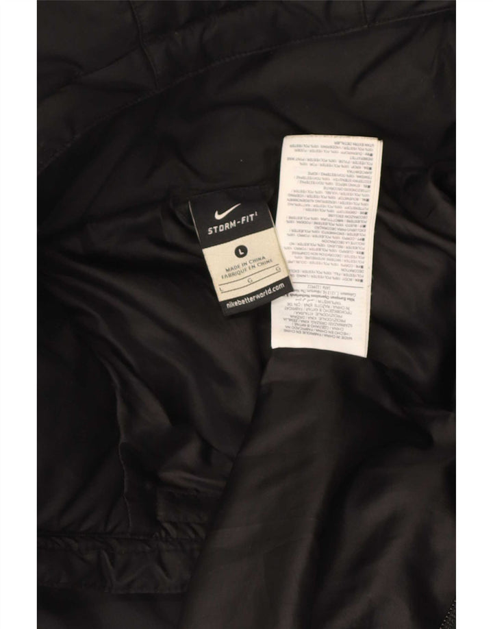 Nike Chaqueta acolchada con capucha Storm-Fit para hombre UK 40 Grande Poliéster negro