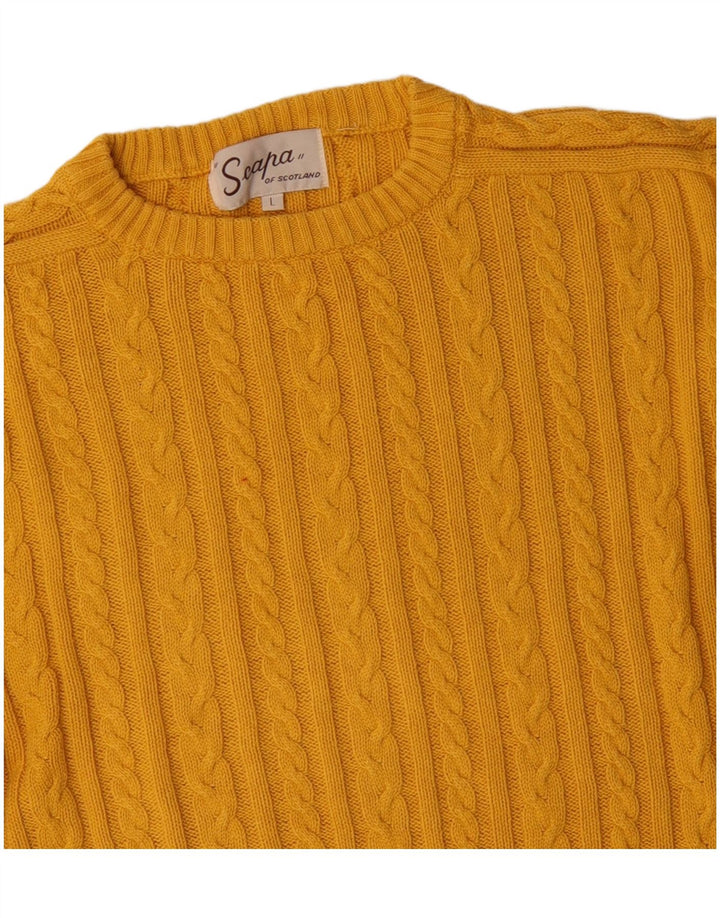 Scapa Jersey De Cuello Redondo Para Hombre Jersey Grande De Algodón Amarillo