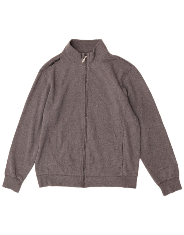 Lotto Hombre Chándal Top Chaqueta Grande Gris Algodón