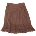 Fenn Wright Manson Falda con volantes para mujer UK 12 Medium W32 Seda marrón